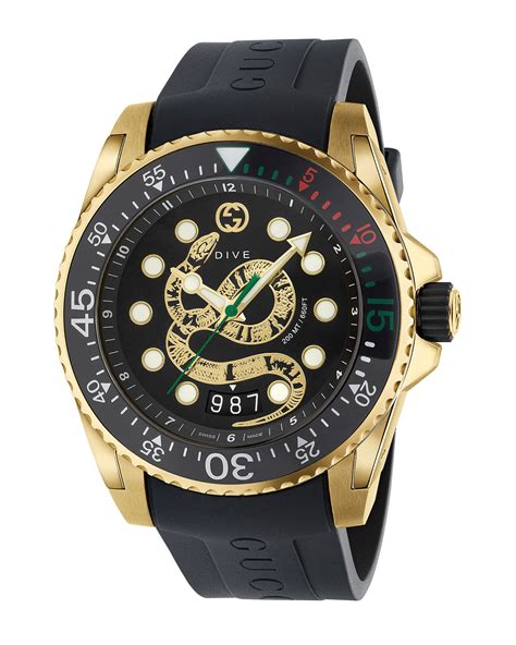 gucci dive watch snake 40mm|Gucci rubber strap watch.